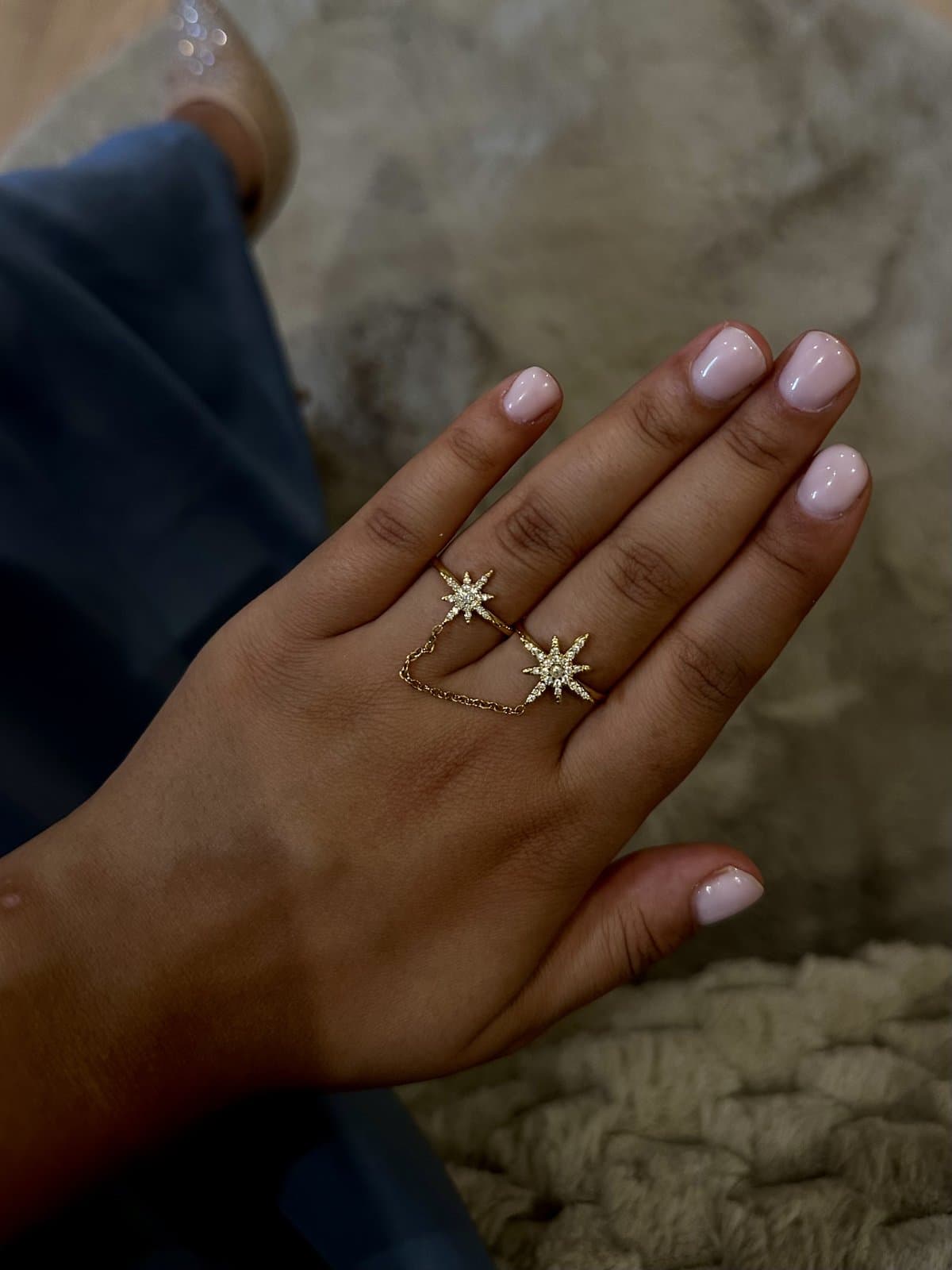 Bague Shems Doré — Acier inoxydable Doré, bijou KHALYF