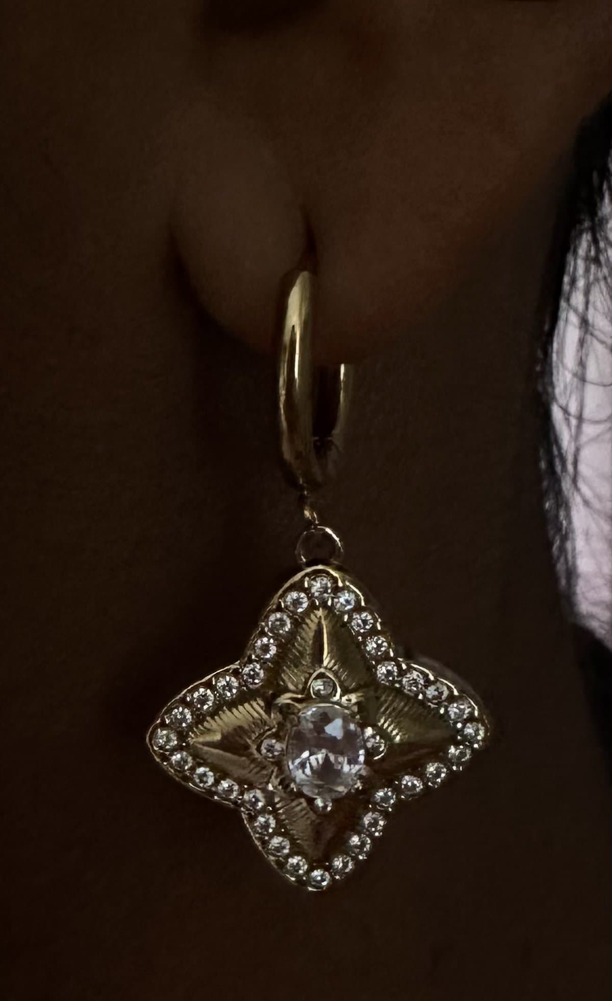Boucles Emirat Étoile — Acier inoxydable Doré, bijou KHALYF