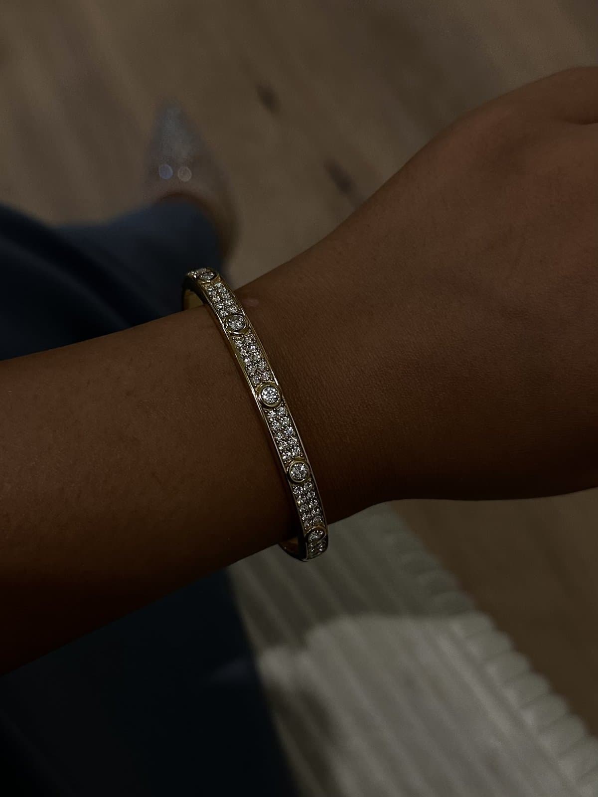 Bracelet Jonc de Saranda Doré — Acier inoxydable Doré, bijou KHALYF