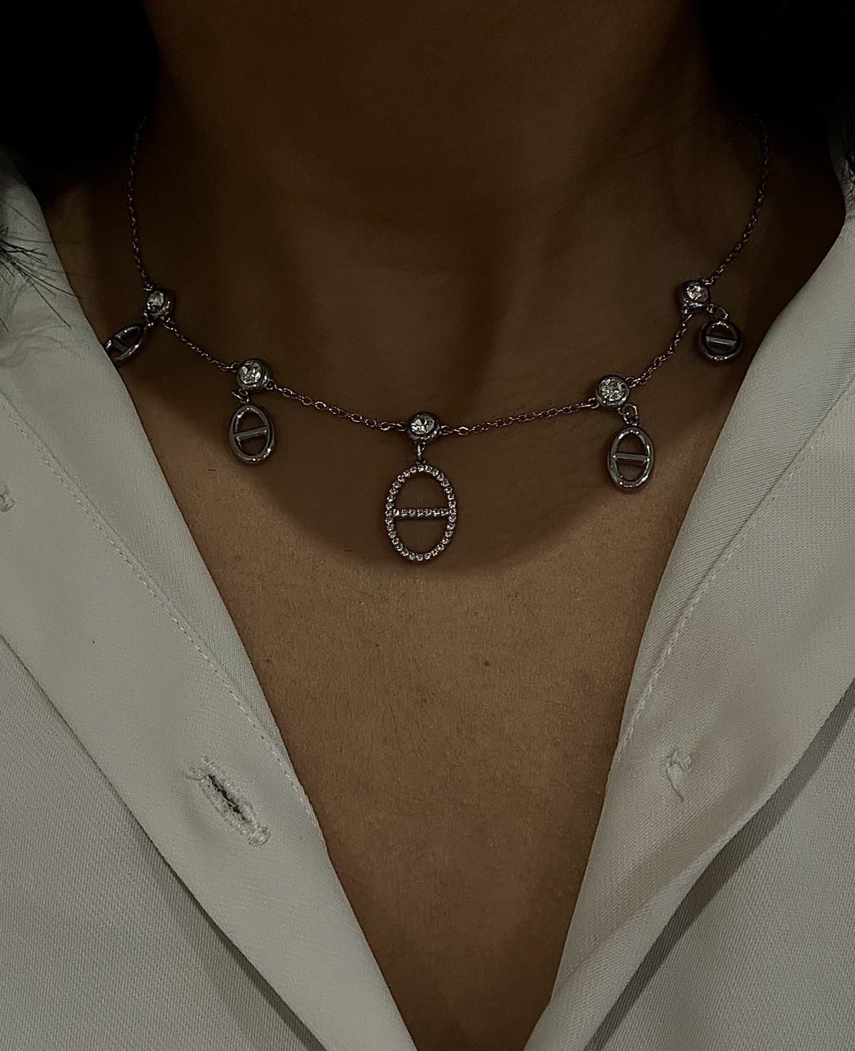Collier Aya Argent — Acier inoxydable Argenté, bijou KHALYF