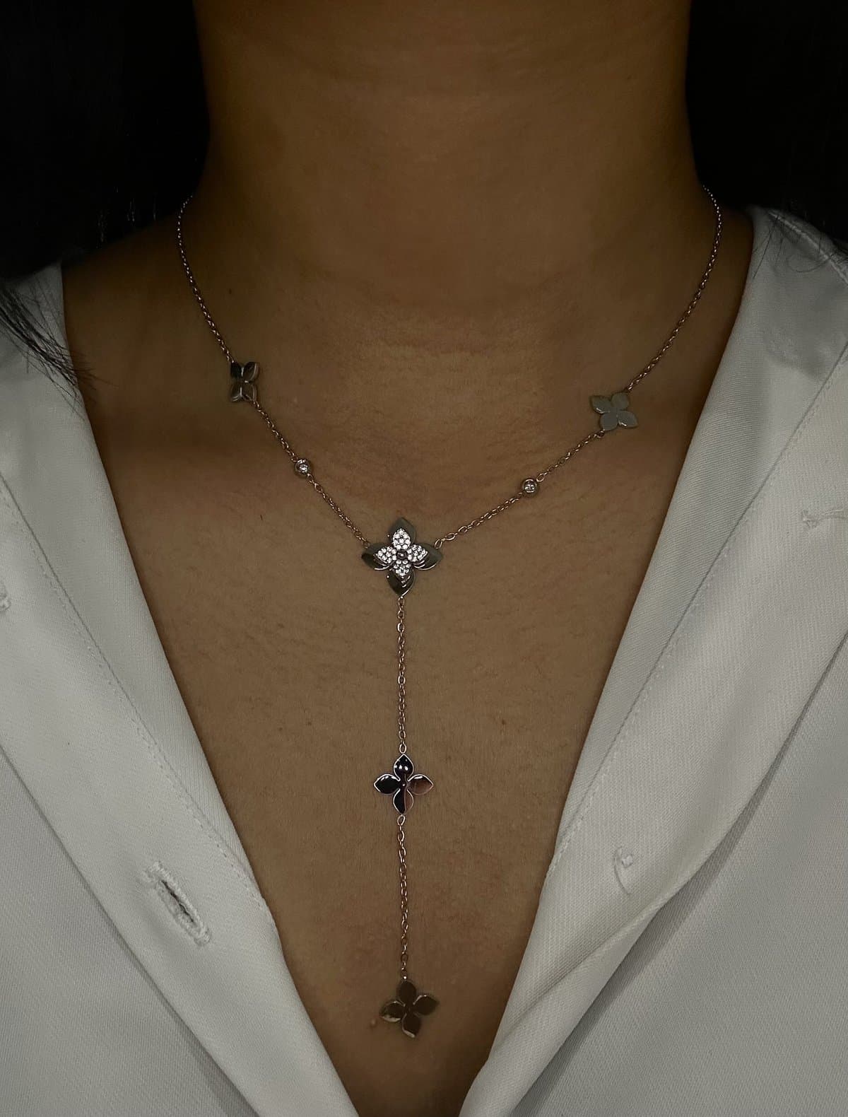 Collier Hajaar Argent — Acier inoxydable Argenté, bijou KHALYF